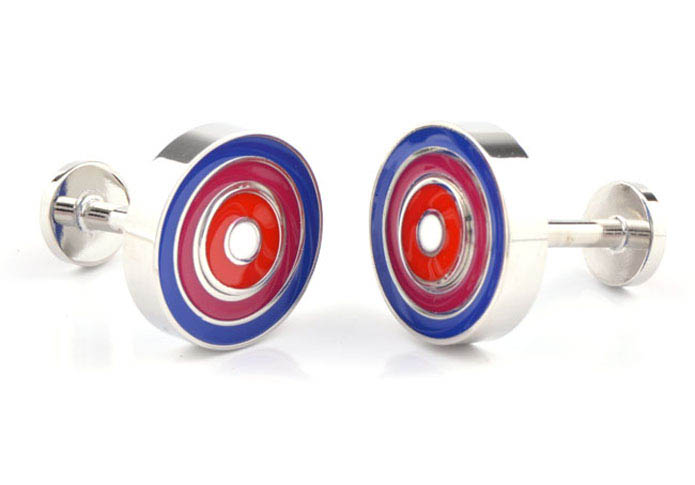 Sided circular target  Cufflinks  Multi Color Fashion Cufflinks Paint Cufflinks Sports Wholesale & Customized  CL653953