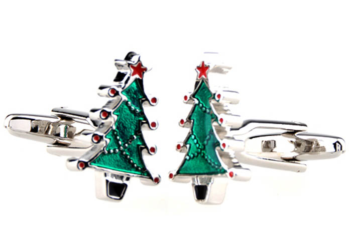The Christmas tree Cufflinks  Multi Color Fashion Cufflinks Paint Cufflinks Flags Wholesale & Customized  CL654031