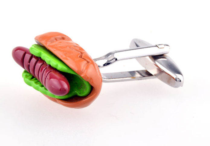 Chinese style fried intestines folder Cufflinks  Multi Color Fashion Cufflinks Paint Cufflinks Food and Drink Wholesale & Customized  CL654058