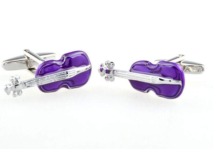 Cello Cufflinks  Purple Romantic Cufflinks Paint Cufflinks Music Wholesale & Customized  CL654384