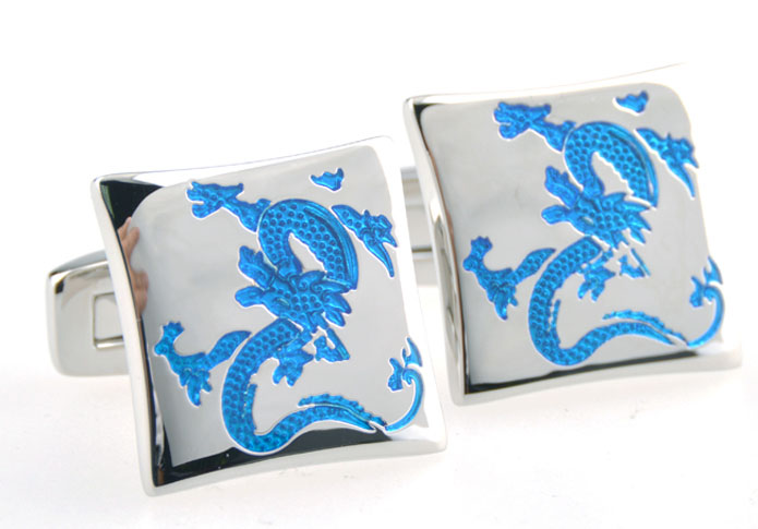 Loong Cufflinks  Blue Elegant Cufflinks Paint Cufflinks Animal Wholesale & Customized  CL654388
