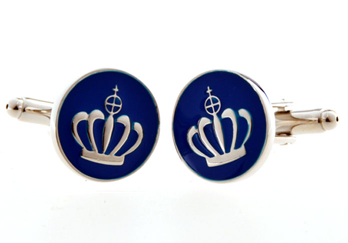 An crown Cufflinks  Blue White Cufflinks Paint Cufflinks Hipster Wear Wholesale & Customized  CL654395