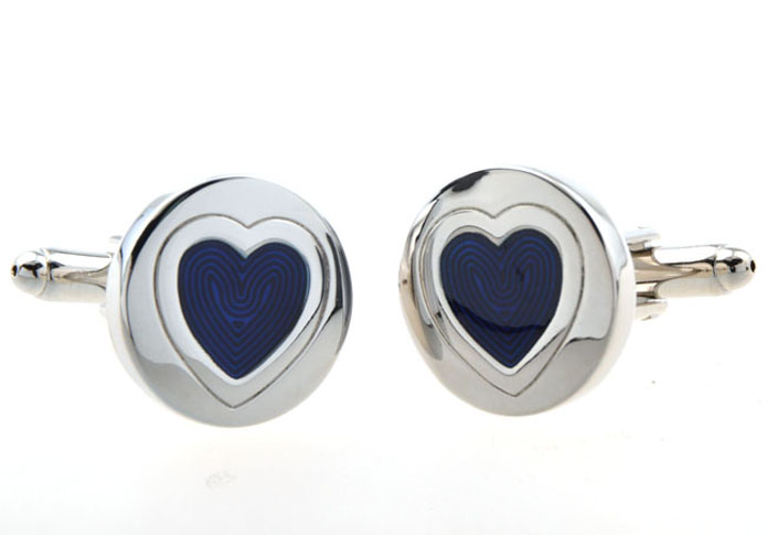 Heart Cufflinks  Blue Elegant Cufflinks Paint Cufflinks Funny Wholesale & Customized  CL654420
