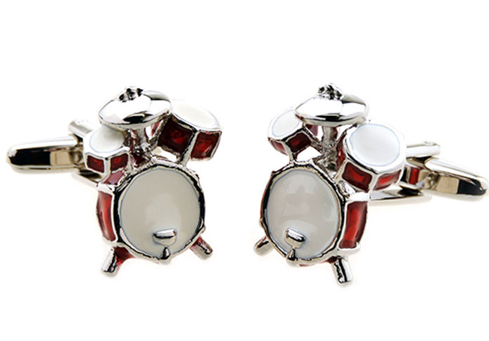 The drums Cufflinks  Red Festive Cufflinks Paint Cufflinks Music Wholesale & Customized  CL654466