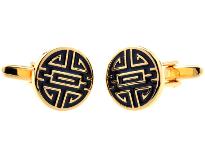 Greek pattern Cufflinks  Gold Luxury Cufflinks Paint Cufflinks Funny Wholesale & Customized  CL654730