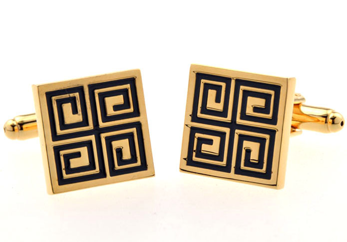 Greek pattern Cufflinks  Gold Luxury Cufflinks Paint Cufflinks Funny Wholesale & Customized  CL654732
