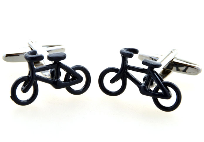 Bicycle Cufflinks Black Classic Cufflinks Paint Cufflinks Transportation Wholesale & Customized CL654889