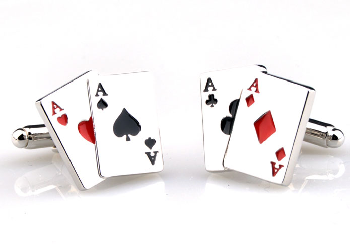 A poker Cufflinks Multi Color Fashion Cufflinks Paint Cufflinks Gambling Wholesale & Customized CL654894