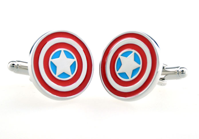 Captain American shield Cufflinks Multi Color Fashion Cufflinks Paint Cufflinks Flags Wholesale & Customized CL654938