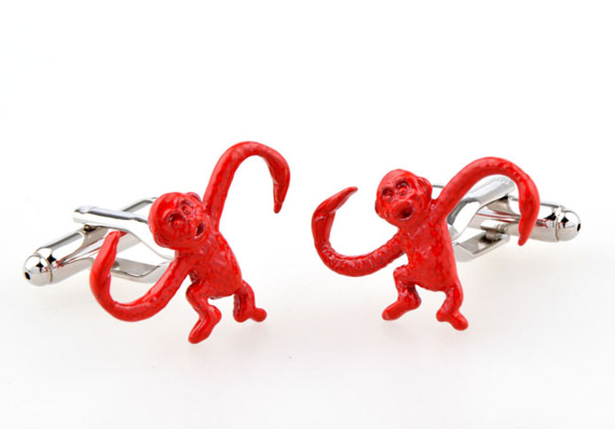The long arm of the monkey Cufflinks Red Festive Cufflinks Paint Cufflinks Animal Wholesale & Customized CL654960
