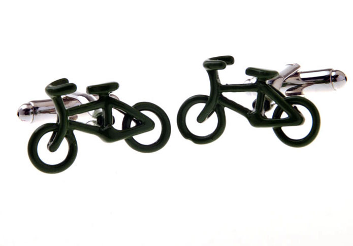 Bicycle Cufflinks  Green Intimate Cufflinks Paint Cufflinks Transportation Wholesale & Customized  CL655706