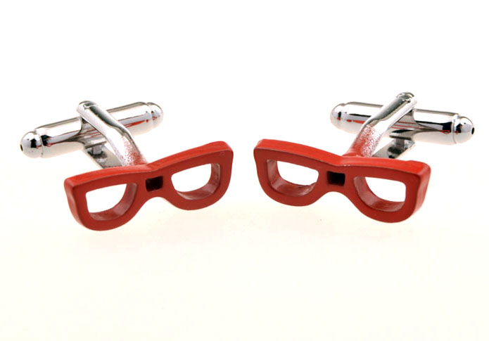 Glasses Frames Cufflinks  Red Festive Cufflinks Paint Cufflinks Hipster Wear Wholesale & Customized  CL655752