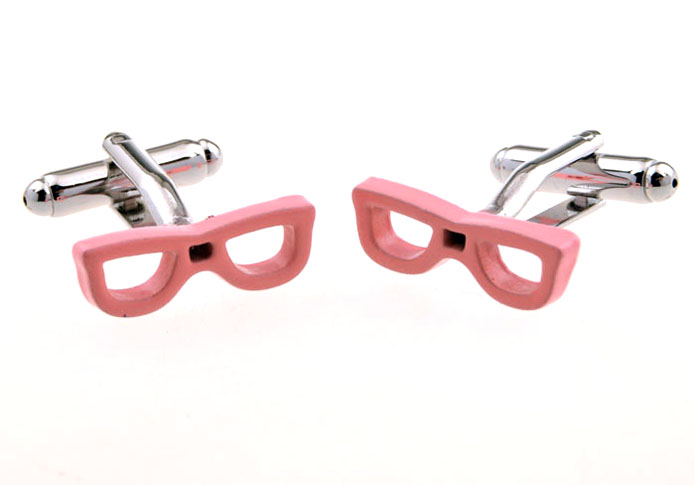 Glasses Frames Cufflinks  Pink Charm Cufflinks Paint Cufflinks Hipster Wear Wholesale & Customized  CL655753