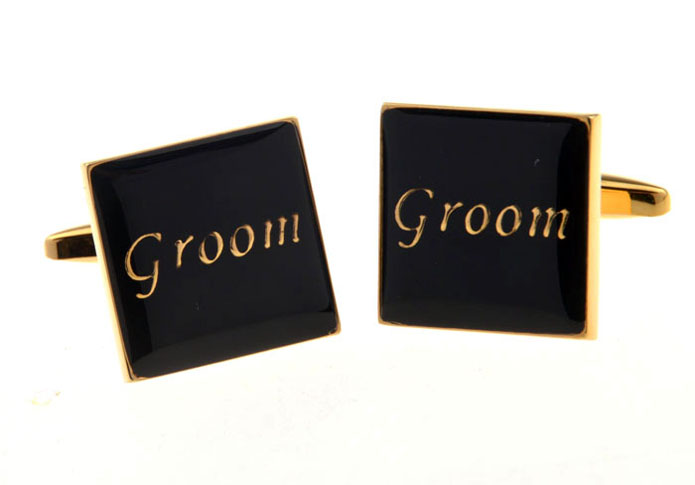 Groom Cufflinks  Black Classic Cufflinks Paint Cufflinks Wedding Wholesale & Customized  CL655944