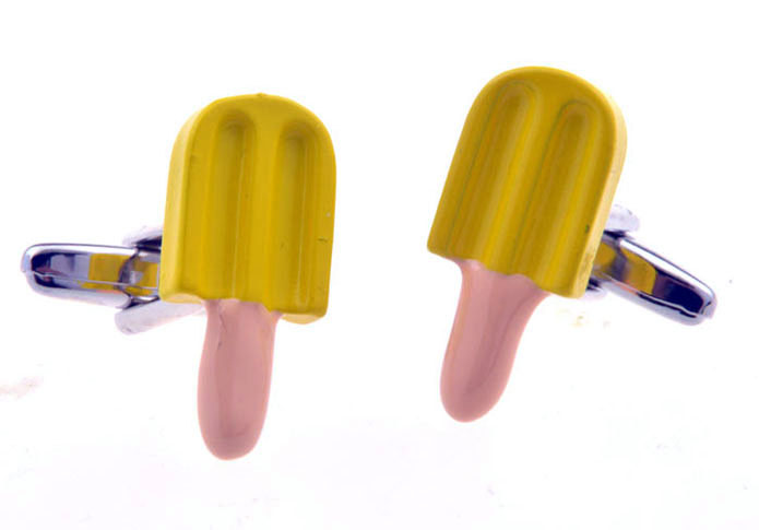 Ice-cream Cufflinks  Yellow Lively Cufflinks Paint Cufflinks Food and Drink Wholesale & Customized  CL656137