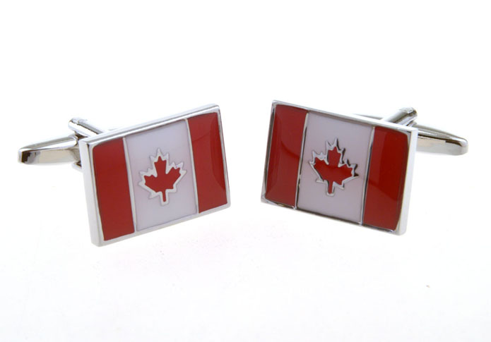 Canadian flag Cufflinks  Multi Color Fashion Cufflinks Paint Cufflinks Flag Wholesale & Customized  CL656290
