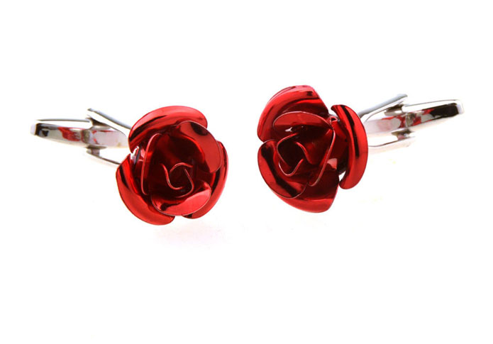 Rose Cufflinks  Red Festive Cufflinks Paint Cufflinks Wedding Wholesale & Customized  CL656481