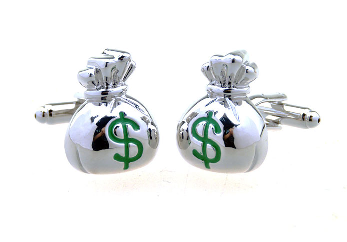 Money Bag Cufflinks  Green Intimate Cufflinks Paint Cufflinks Tools Wholesale & Customized  CL656738