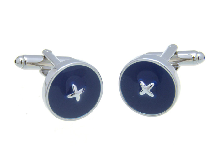 Button Cufflinks  Blue Elegant Cufflinks Paint Cufflinks Hipster Wear Wholesale & Customized  CL657167