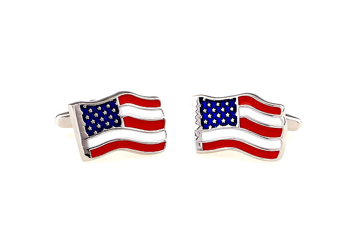 American Flag Cufflinks  Multi Color Fashion Cufflinks Paint Cufflinks Flag Wholesale & Customized  CL662394