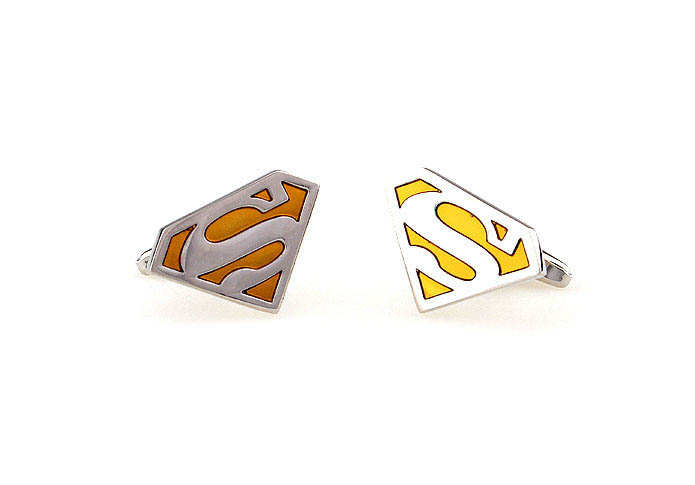 Superman Cufflinks  Yellow Lively Cufflinks Paint Cufflinks Flags Wholesale & Customized  CL662456