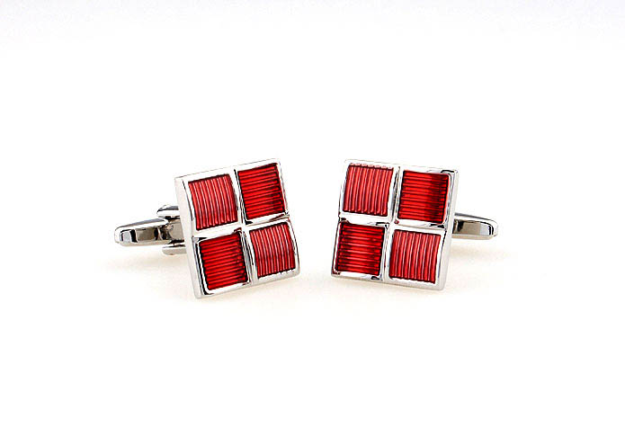 Swastika grid Cufflinks  Red Festive Cufflinks Paint Cufflinks Funny Wholesale & Customized  CL662539