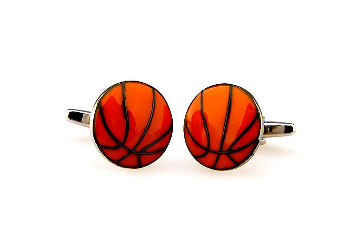 Basketball Cufflinks  Orange Cheerful Cufflinks Paint Cufflinks Sports Wholesale & Customized  CL662935