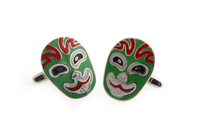 Peking Opera Mask Cufflinks  Multi Color Fashion Cufflinks Paint Cufflinks Music Wholesale & Customized  CL662975