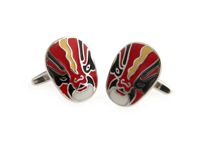 Peking Opera Mask Cufflinks  Multi Color Fashion Cufflinks Paint Cufflinks Music Wholesale & Customized  CL662981