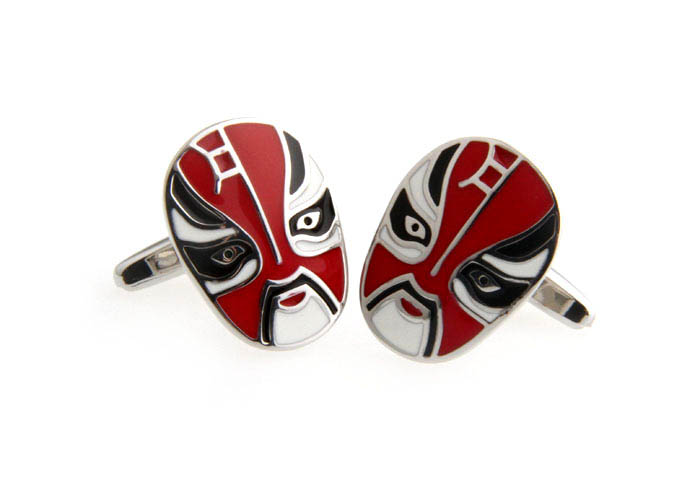 Peking Opera Mask Cufflinks  Multi Color Fashion Cufflinks Paint Cufflinks Music Wholesale & Customized  CL662982