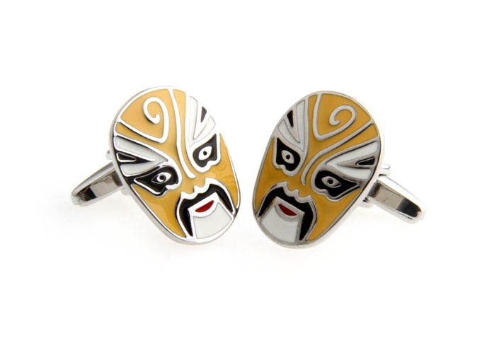 Peking Opera Mask Cufflinks  Multi Color Fashion Cufflinks Paint Cufflinks Music Wholesale & Customized  CL662984
