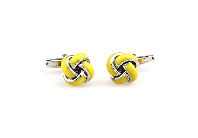  Yellow Lively Cufflinks Paint Cufflinks Knot Wholesale & Customized  CL663053
