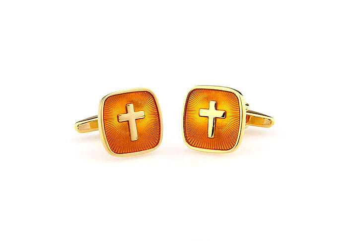 Cross Cufflinks  Gold Luxury Cufflinks Paint Cufflinks Religious and Zen Wholesale & Customized  CL663100