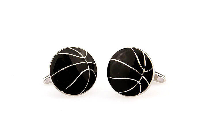 Basketball Cufflinks  Black Classic Cufflinks Paint Cufflinks Sports Wholesale & Customized  CL663151