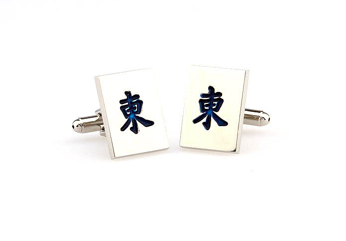 Chinese East Cufflinks  Blue Elegant Cufflinks Paint Cufflinks Symbol Wholesale & Customized  CL663410