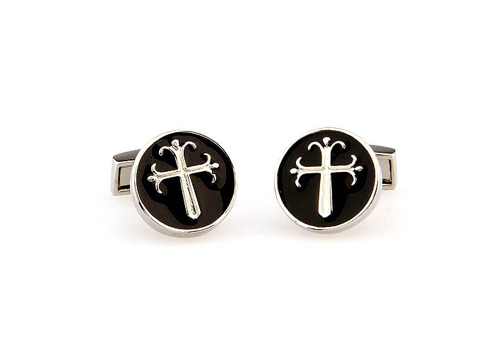 Cross Cufflinks  Black Classic Cufflinks Paint Cufflinks Religious and Zen Wholesale & Customized  CL663526