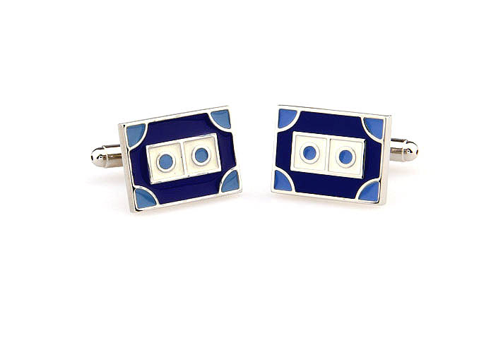 Magnetic tape Cufflinks  Blue White Cufflinks Paint Cufflinks Music Wholesale & Customized  CL663540