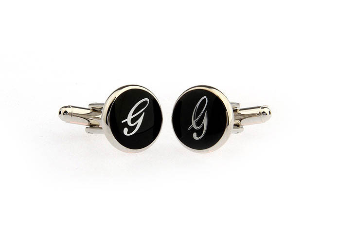 26 Letters G Cufflinks  Black Classic Cufflinks Paint Cufflinks Symbol Wholesale & Customized  CL663731