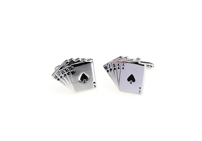 Poker straight Cufflinks  Black Classic Cufflinks Paint Cufflinks Gambling Wholesale & Customized  CL670941