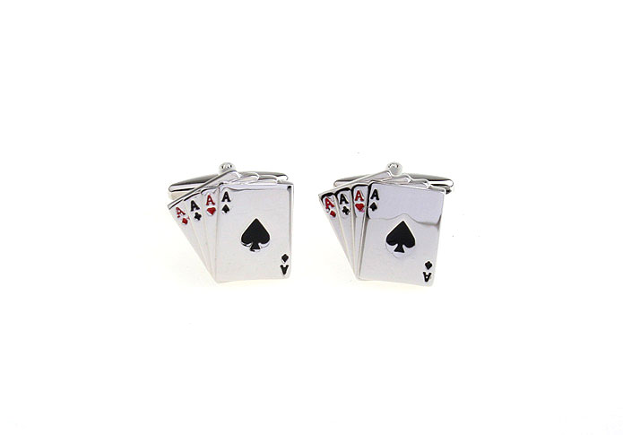 Four cards A Cufflinks  Multi Color Fashion Cufflinks Paint Cufflinks Gambling Wholesale & Customized  CL670972