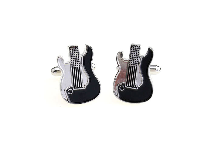 Guitar Cufflinks  Black Classic Cufflinks Paint Cufflinks Music Wholesale & Customized  CL671003