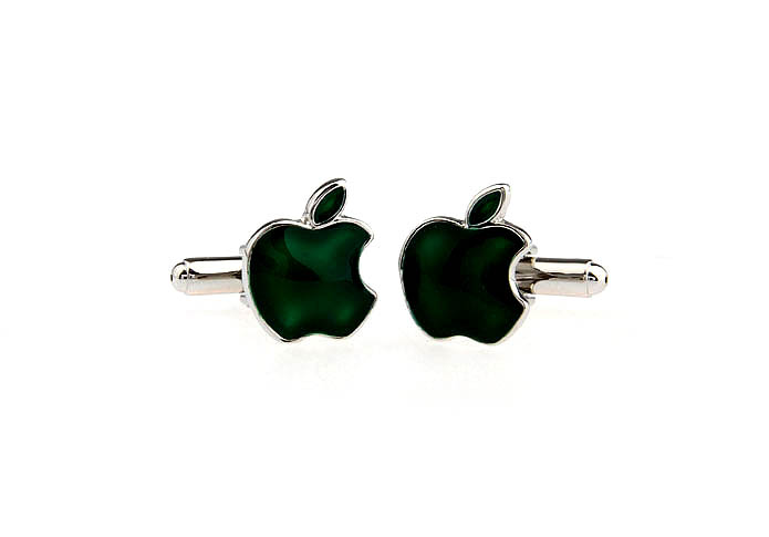 Green Apple Cufflinks  Green Intimate Cufflinks Paint Cufflinks Food and Drink Wholesale & Customized  CL671190