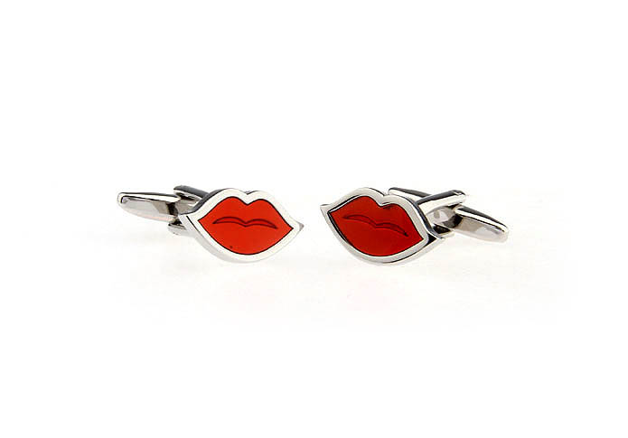 Kiss lips love Cufflinks  Red Festive Cufflinks Paint Cufflinks Flags Wholesale & Customized  CL671198