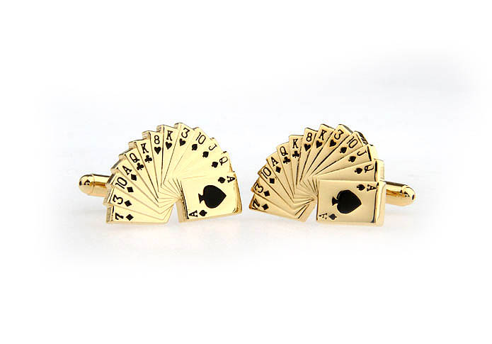 Poker Cufflinks  Gold Luxury Cufflinks Paint Cufflinks Gambling Wholesale & Customized  CL671220