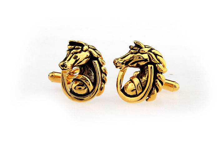 God horse Shaped Cufflinks  Gold Luxury Cufflinks Paint Cufflinks Animal Wholesale & Customized  CL671241