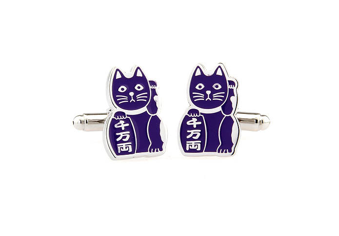 Lucky Cat Cufflinks  Purple Romantic Cufflinks Paint Cufflinks Animal Wholesale & Customized  CL671668