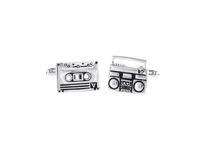 Tape player Cufflinks  Black Classic Cufflinks Paint Cufflinks Music Wholesale & Customized  CL671686