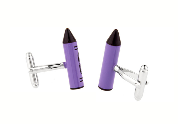 Crayon Cufflinks  Purple Romantic Cufflinks Paint Cufflinks Tools Wholesale & Customized  CL671786