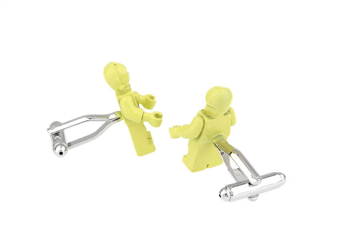 Robot Cufflinks  Yellow Lively Cufflinks Paint Cufflinks Tools Wholesale & Customized  CL671876