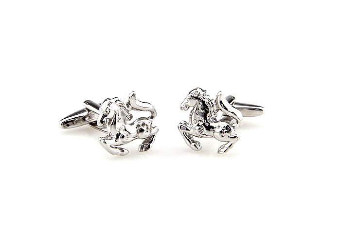 Zodiac Horse Cufflinks  Silver Texture Cufflinks Metal Cufflinks Constellation Wholesale & Customized  CL641195